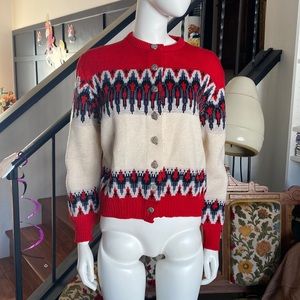 VTG virgin wool fairisle cardigan